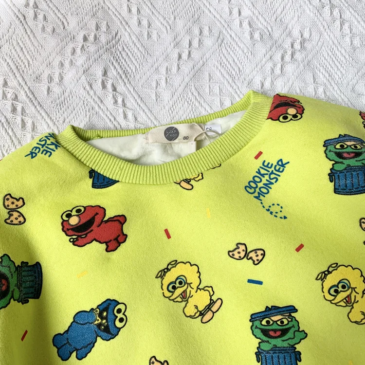 Korea style girls boys printed thicken t-shirt cotton full sleeve fashion autumn winter kids girls sweatshirt 1-6t
