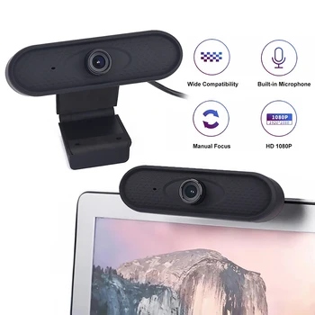 

HD Webcam Built-in Microphone Smart 1080P Web Camera USB Stream Camera for Desktop Laptops PC Game Cam For OS Windows10/8