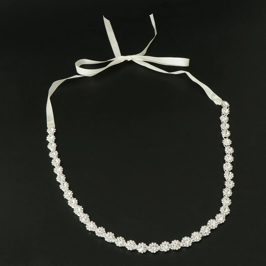 Luxury Rhinestone Bridal Wedding Dress Sash Belt Waistband Waist Ribbon 2019