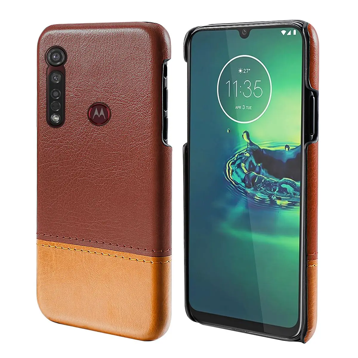 Для Motorola Moto G8 Plus чехол для телефона ультра тонкий контрастный цвет Жесткий PC кожаный чехол Защита от царапин для Moto G8 Plus