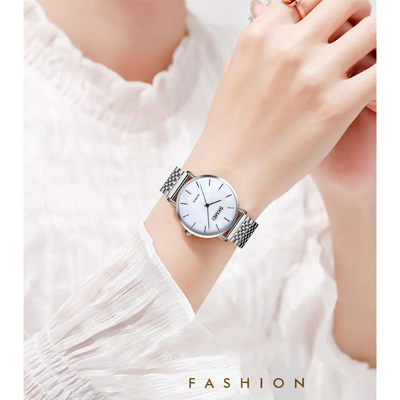 

TurnFinger Women's Quartz Watch Casual Simple Shell Literal Dial Exquisite Ultra-thin Stainless Steel Band Luxury Decoration