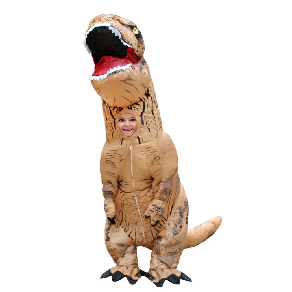 Надувной костюм динозавра; Детский костюм Рекса для взрослых; праздничное платье; карнавальный костюм в форме животного; карнавальный костюм - Цвет: Tyrannosaurus Child