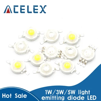 

100pcs High power LED chip cree led lamp beads 1W led lamp beads 3W led5W led white red green blue yellow full color lamp beads