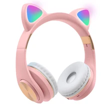 LED Cat Ear Headphones Bluetooth 5 0 Noise Cancelling Adults Kids Flashing Glowing Light Headset Gaming Earphones Creative Gift