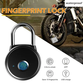 

Fingerprint Padlock Bluetooth APP Smart Keyless Lock Waterproof Biometric Security Lock For Door Case Luggage Gym Bike