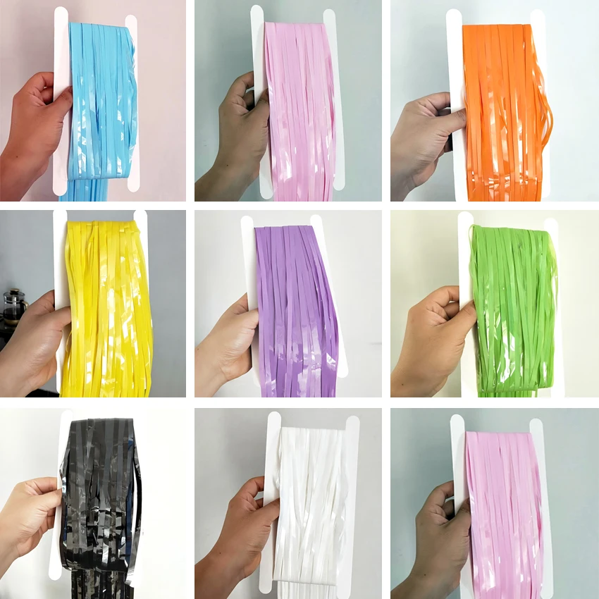 

2-3m Color Macaron Fringe Tinsel Curtain Wedding Birthday Party Backdrop Curtains Baby Shower Photo Booth Wall Drapes Decoration