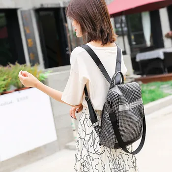 

Women Fashion Backpack High Quality Youth PU Leather Waterproof Bag Anti-Theft Shoulder Casual Bag Leisure School Bags #814