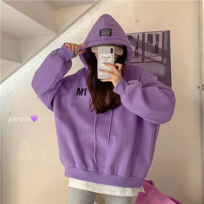 Женский зимний свитер с капюшоном и принтом алфавита | Женская одежда
