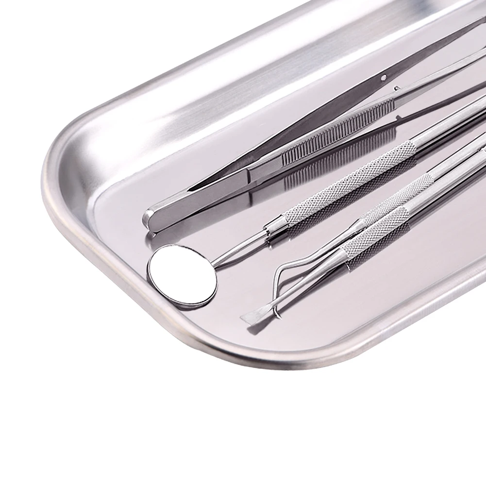 1 PCS Stainless Steel Medical Surgical Dental Dish Environmental Useful Tray With Recessed Corners Lab Instrument Tools Storage