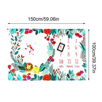

Infants Milestone Photography Blanket Little Lion Printing Pattern Baby Creative Photo Background Cloth Decoration