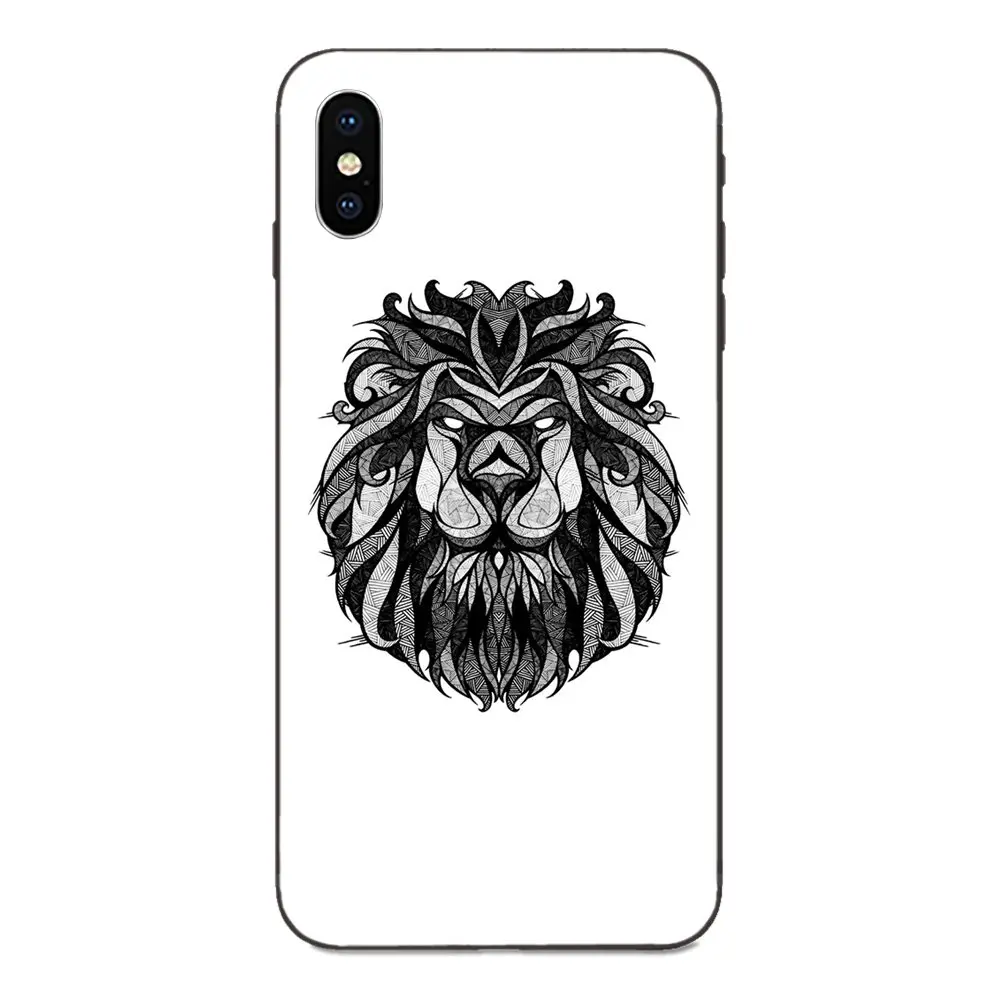 Черно белый скетч животное мягкая ТПУ Защита экрана для Apple iPhone 4 4S 5 5S SE 6 6S 7 8 Plus X XS
