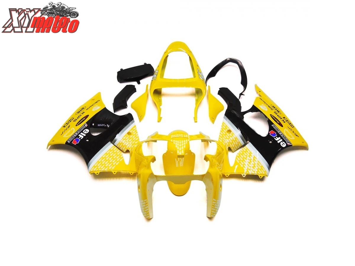 

Motorcycle ABS Fairing Kit For Kawasaki ZX6R 636 2000-2002 Full Injection Fairings ZX-6R 00-02 Gloss Yellow Black Bodyworks