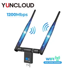 Wifi Adapter 1200Mbps Wireless Wifi Dongle USB 3.0 Ethernet Adapter Dual Antenna LAN 2.4G 5.8G USB Network Card for PC Laptop