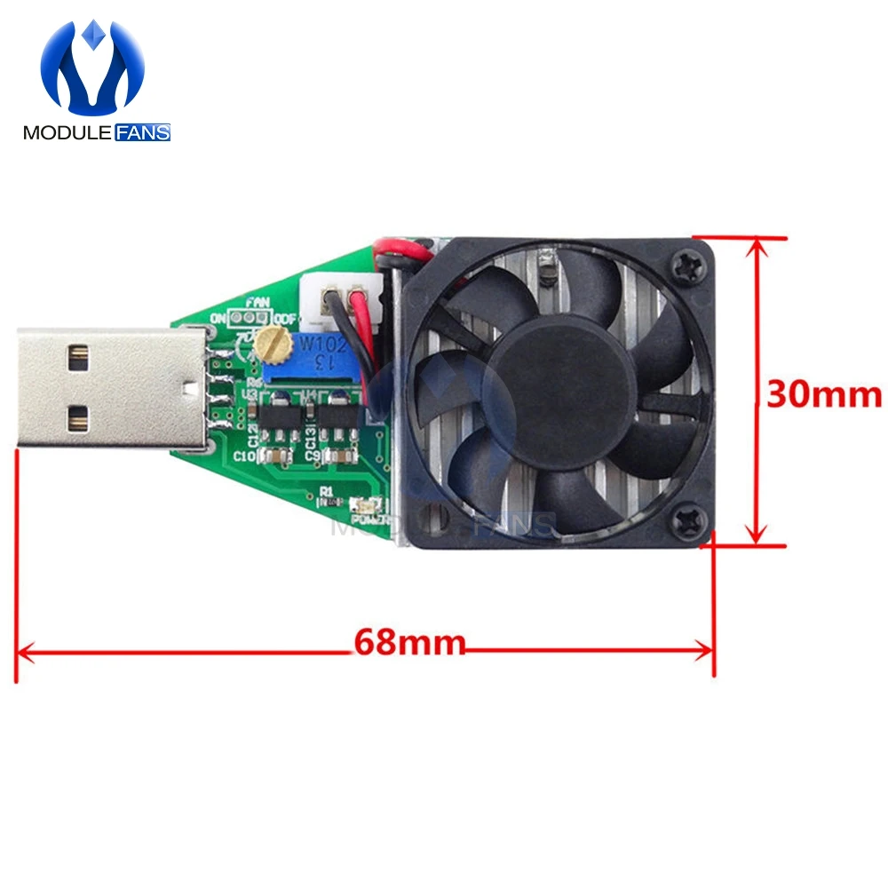 Электронный испытательный нагрузочный резистор USB интерфейс Батарея разрядка Емкость тест er вентилятор регулируемый ток модуль Плата 15 Вт DC 3 в