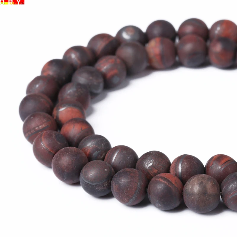 

6 8 10 12mm Matte Gem Stone Red Tiger Eye beads Natural Stone Round Spacer loose Beads For jewelry Making Bracelet Necklace gift
