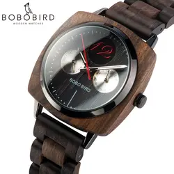 Бобо птица стильный роскошный для мужчин дерево часы relogio masculino всего армейские кварцевые часы в дерево подарок V-S06