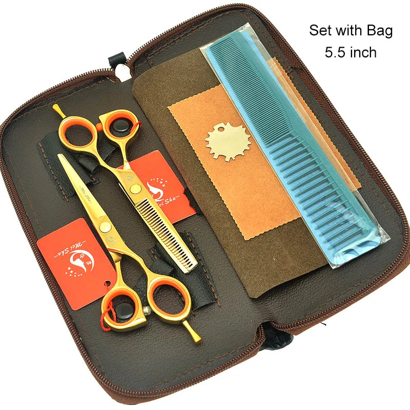 HA0016 with Bag Профессиональные ножницы для стрижки волос Meisha 5,5 дюймов, филировочные ножницы для салона, парикмахерские ножницы, инструменты для укладки волос HA0016 - Цвет: HA0016 with Bag