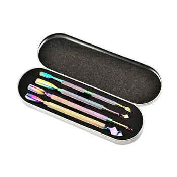 

1Set Cuticle Remover Nail File Buffer Dead Skin Fork Double Head Stainless Steel Dual-use Portable Nail Manicure