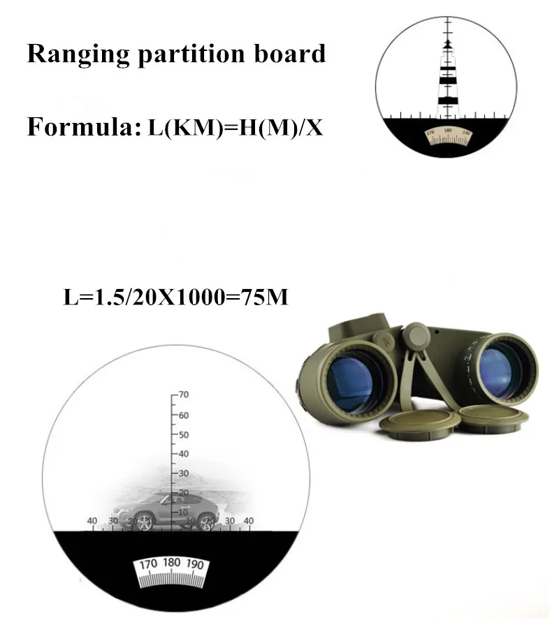 Binocular à Prova Água com Bússola Militar de Alta Boshile Binóculos Profissional Marinha Dwaterproof Qualidade Telescópio Ocular Focagem 10x50 5 High Quality Ferramenta