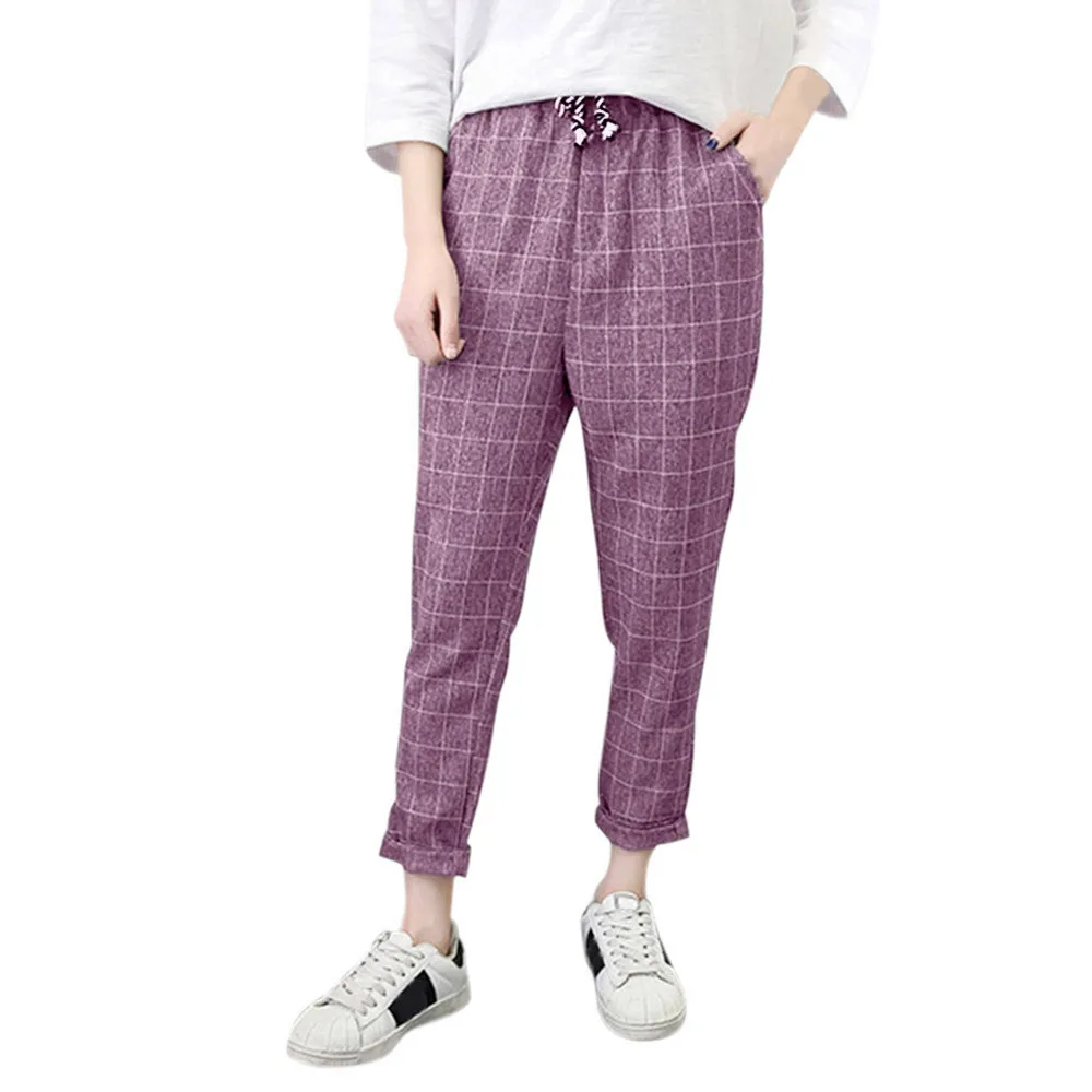 Pink Harem Pants For Women Plus Size Loose Lace Up Mid Waist Pants Trousers For Ladies Solid Lonng Pants Sports Pants - Цвет: Pink