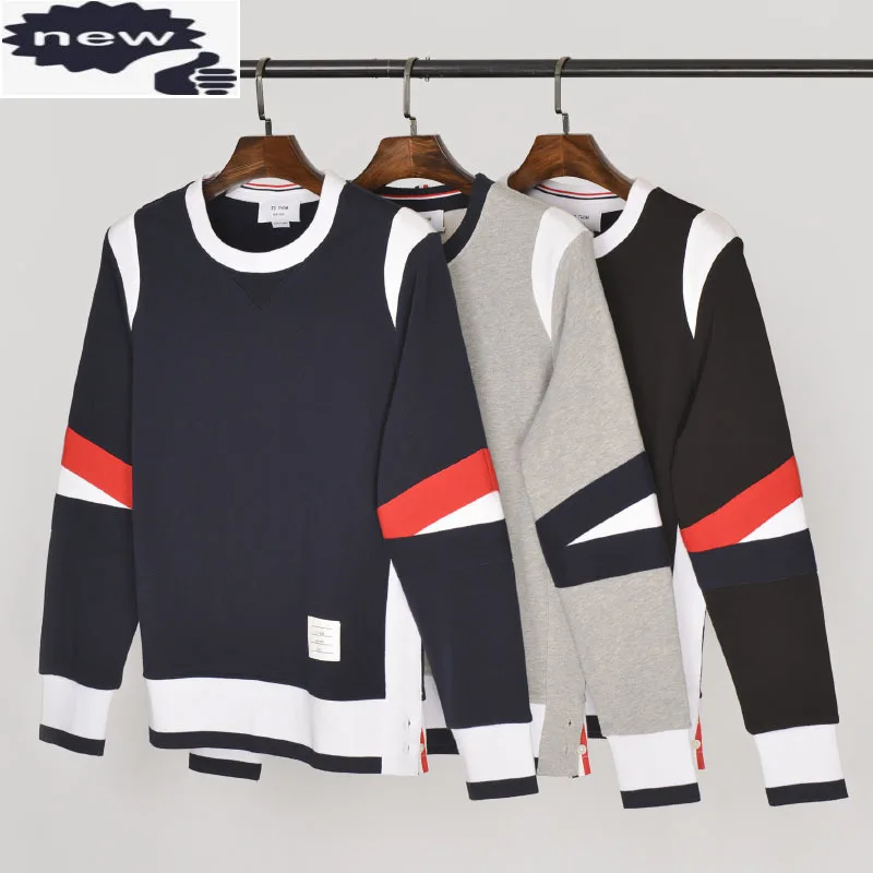 

2021 Fashion TB THOM Brand Hip Hop Spring Clothing Cotton jacket Men Women Sweatshirts Hoodies Patchwork Casual Sportswear Coat