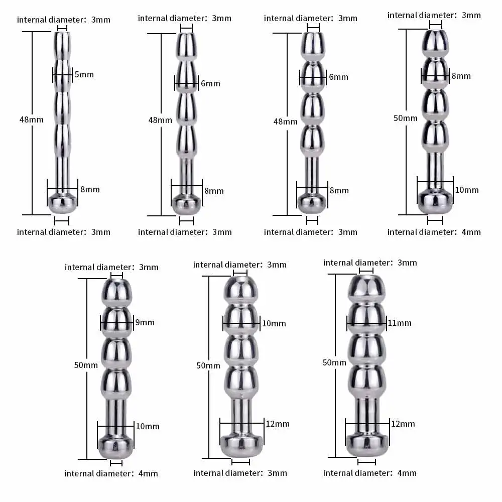 Urethral Dilatation Matel Catheters Anal Beads For Male Sex Toy Butt Plug 5/6/7/8/9/10/11mm Penis Stimulation Horse Eye Stick