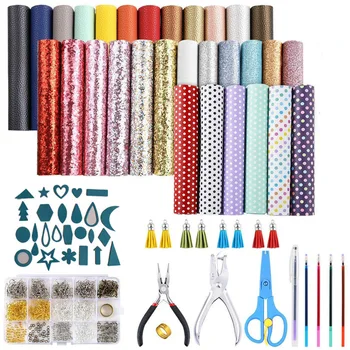 

For Beginners Jump Rings Home Cut Molds Pliers Crafts Earrings Making Kit DIY Accessories Tools A5 Size Gifts Faux Leather