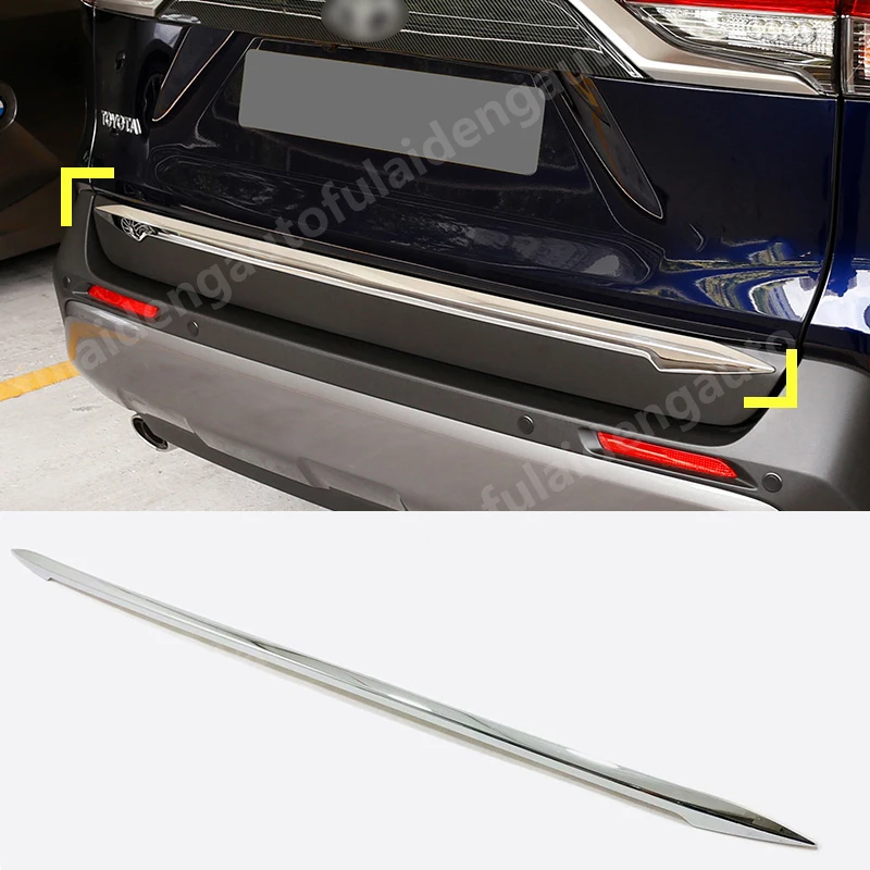 

For Toyota RAV4 2019-2020 ABS Chrome Rear Trunk Lid Bottom Molding Strip Cover trim Car Styling Accessories