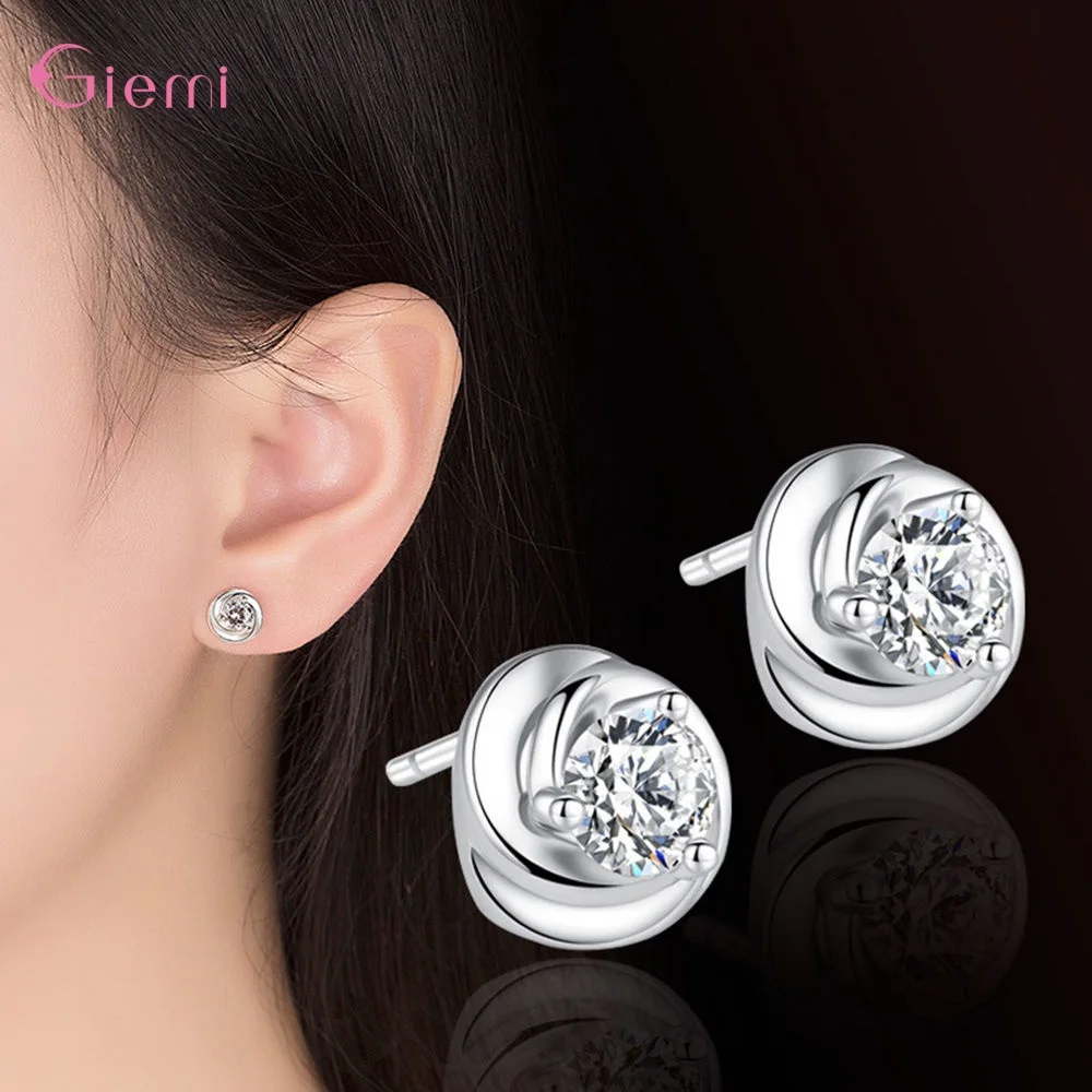 New Arrival 925 Sterling Silver Stud Earrings Austrian Crystal Lovers' Best Gift For Party Anniversary Drop Shipping Wholesale |