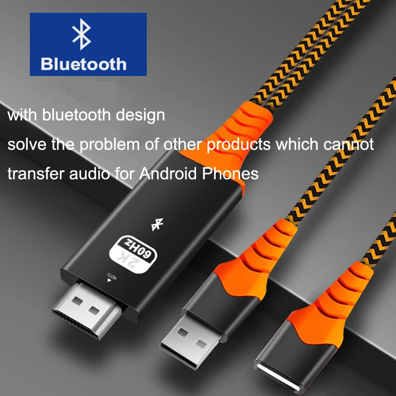 Bluetooth передача аудио USB HDMI кабель для iPhone XR IOS huawei Тип C Android телефон подключение к ТВ HD ТВ видео адаптер конвертер