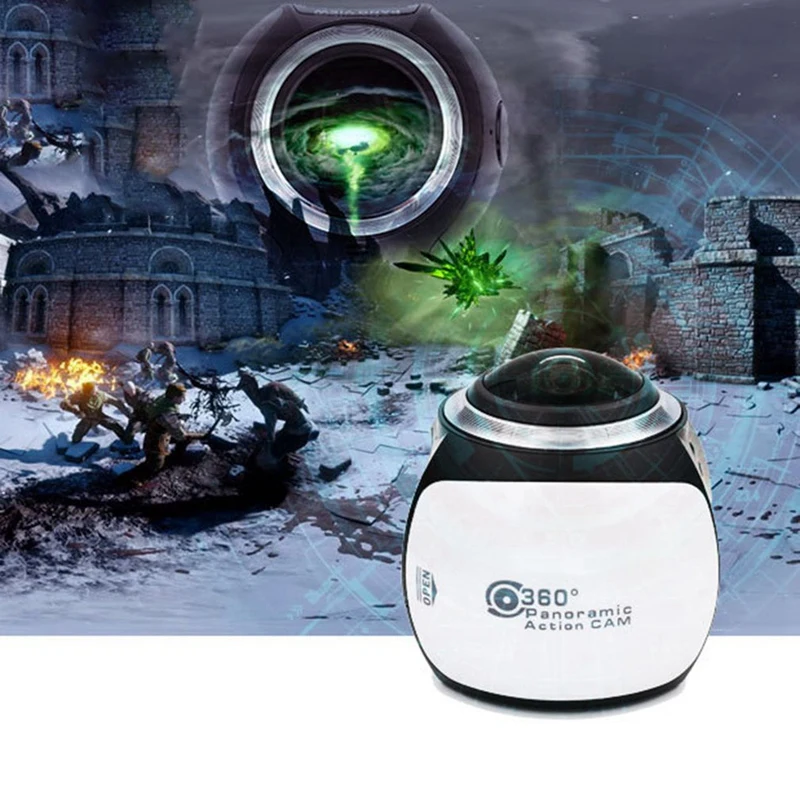AMS-360 градусов VR Экшн-камера панорама ультра высокое разрешение видео Водонепроницаемая DV 4K HD 1080P камера
