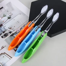 1 шт. складной мини путешествия Кемпинг на открытом воздухе портативная зубная щетка чистка зубов Гигиена полости рта уход, цвет случайный