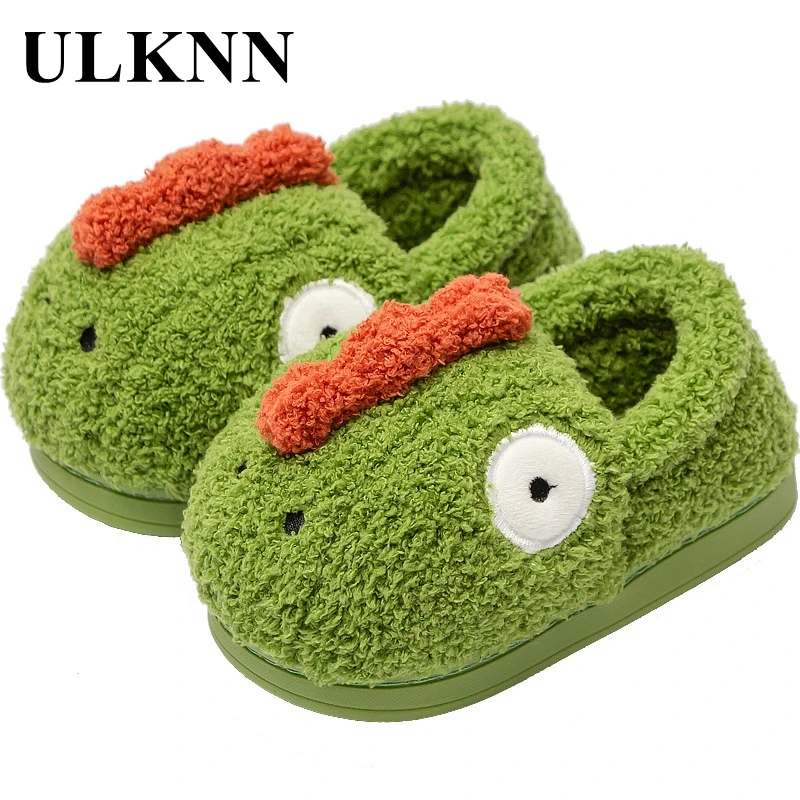 

ULKNN Baby Cotton-padded Shoes Warm Cartoon Winter Soft Bottom Footwears For Children Non-slip Indoor Home Shoes 1-12 Years Old