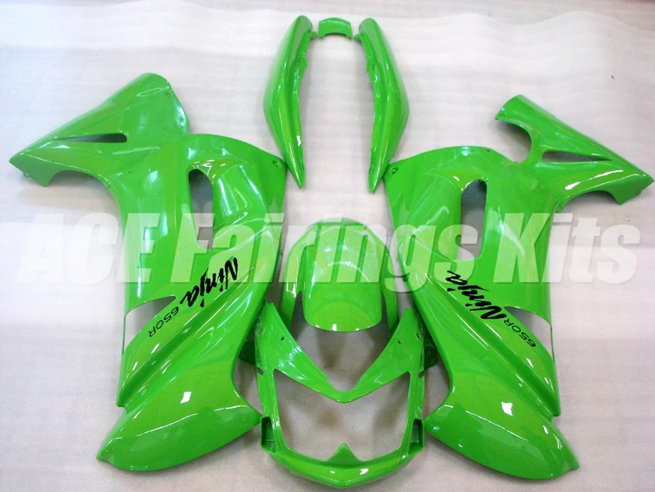 Легко Установка ABS Обтекатели комплект подходит для Kawasaki Ninja 650R ER-6F 06 07 08 650 ER6F 2006 2007 2008 пользовательские зеленый