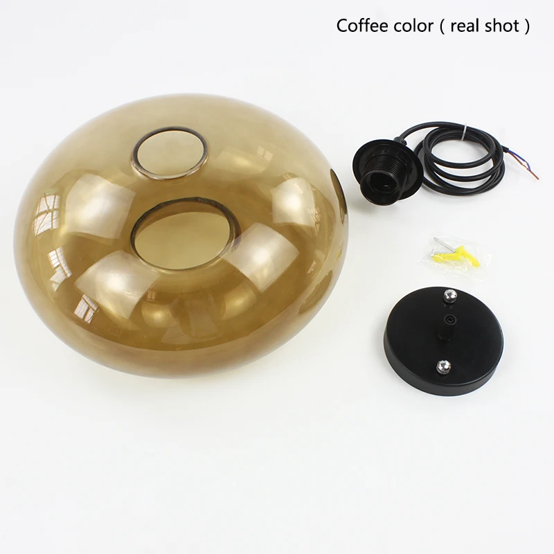 Lâmpada com Luzes Cabo para Restaurante Sala de Estar Arte Moderna Deco Pendurado Vidro Colorido E27e26 Pingente Led Café Cozinha Barra 29 e26 pingente lâmpada com luzes led cabo