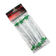 6 Pieces Camping Tents Nails Accessories Set with Rope Buckle Bold and Lengthen Steel Nails with Rope Buckle Windproof Nail Set