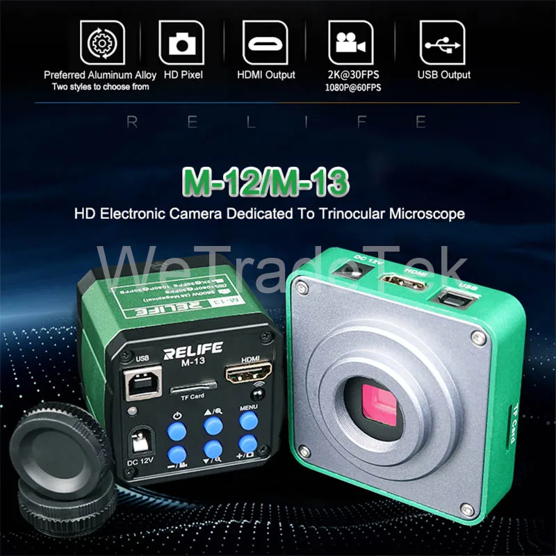  Aluminum Alloy 38 Million Pixels HDMI Trinocular Microscop Camera for Phone PCB CPU Micro Repair RE