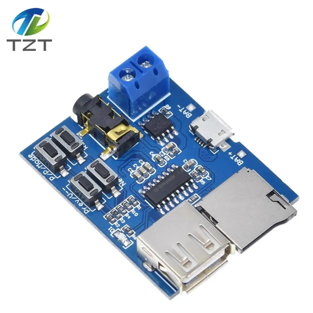TZT TF card U disk MP3 Плата декодера с форматом module Расшифровка усилителей audio Player|amplifier