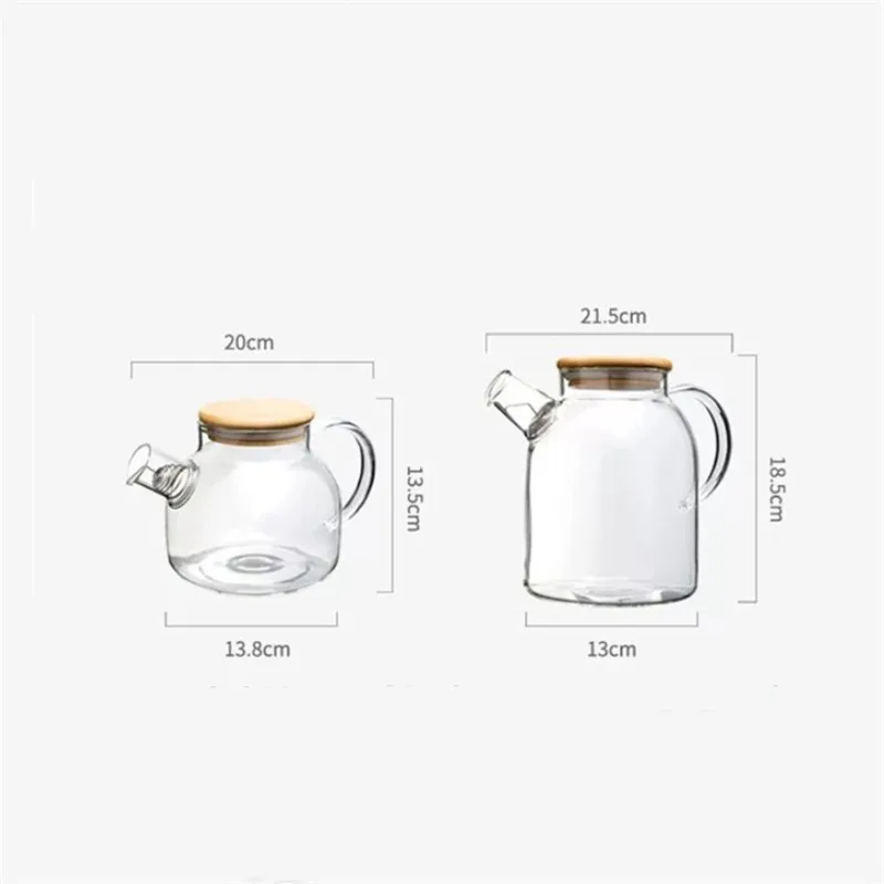 Théière En Verre Borosilicate Transparent 1l/1,8 L, Grande Théière D'été,  Théière À Thé, Tasses À Fruits, Bouilloire, Pichet En Verre Pour Bureau -  Théières - AliExpress