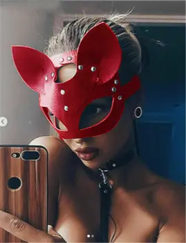 

Sexy WomenHalf Eye Face Cat Leather Mask Cosplay Adult Play Game Mask UK