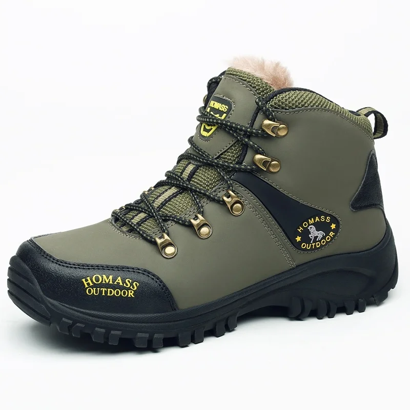 Зимняя мужская Высококачественная обувь для альпинистов с термозащитой от холода, защитная Рабочая обувь зимние ботинки DD333 - Цвет: GREEN