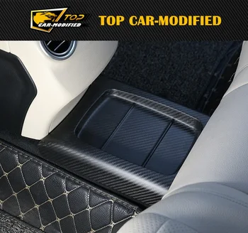 

Free Shipping Prevent Scratching Accessories 100% Carbon Fiber Car Rear Seat Beam Protective Cover For Mercedes Benz E Class
