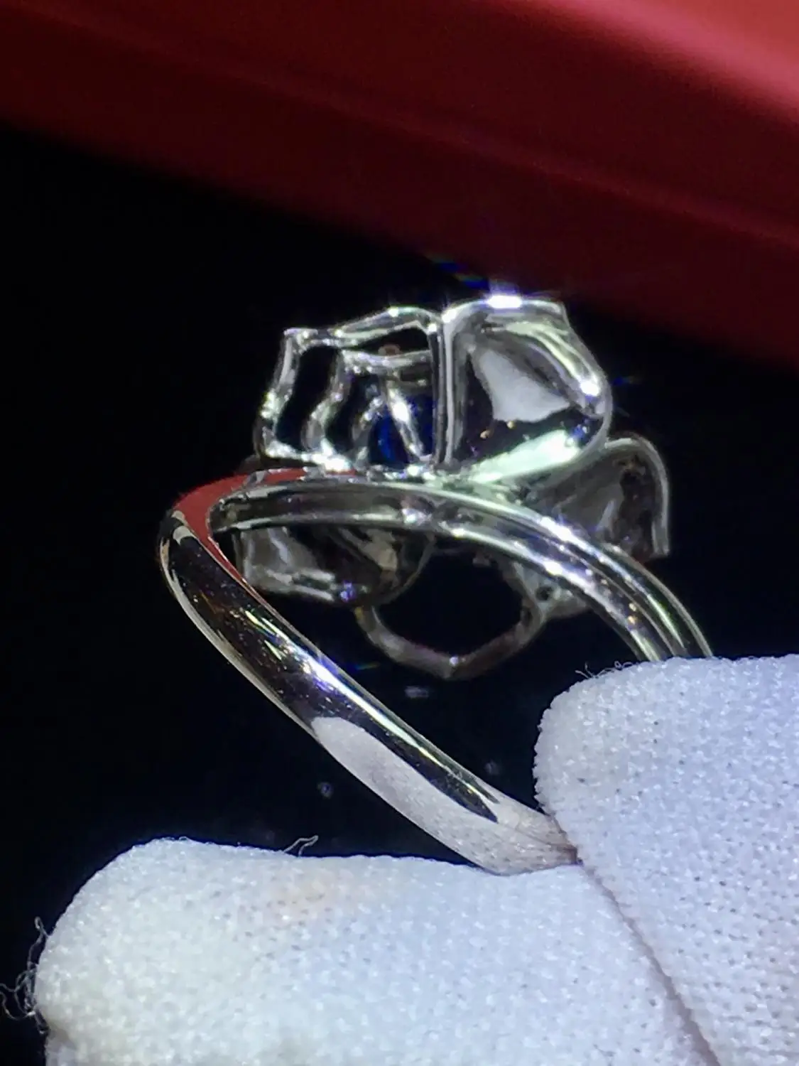 Настоящие хорошие драгоценности 18 к белое золото натуральный 0.85ct драгоценный камень, синий сапфир бриллианты камень женское кольцо для женщин кольца