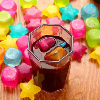 

20pcs Star and Square Shaped Ice Cubes Plastic Reusable Multicolour Ice Cube Physical Cooling Tools Party Tool Ice Cream Tools