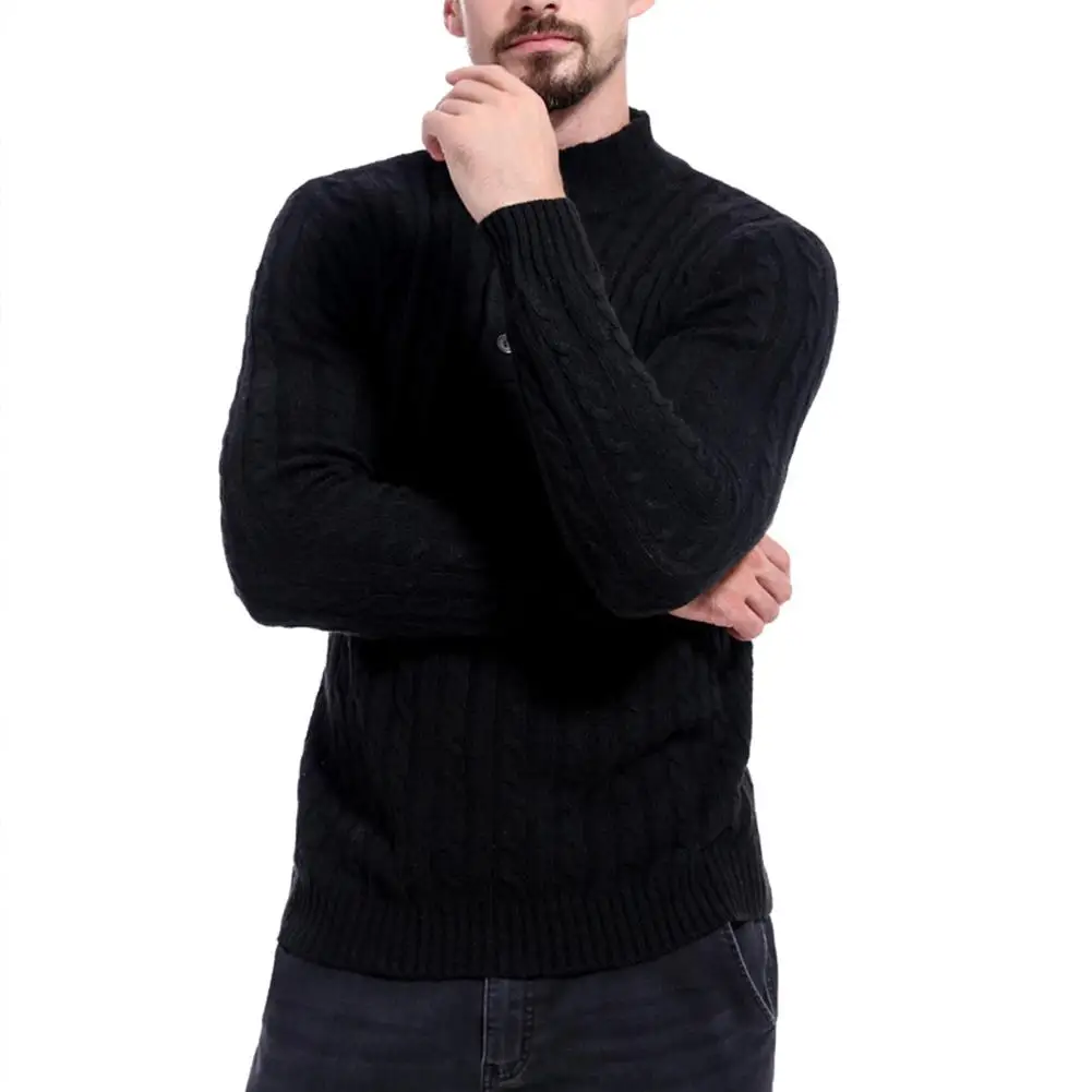 MeterMall Man Pullovers Color Matching Sweater Contrast Color Turtleneck Sweater