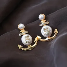 Новинка, индивидуальные модные простые винтажные изысканные серьги-гвоздики в форме якоря, высокое качество, женские серьги для предотвращения аллергии