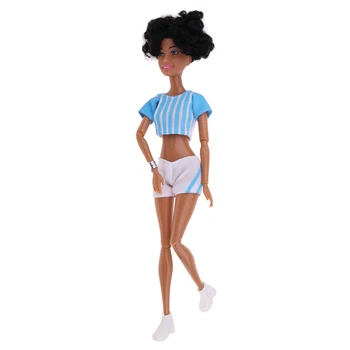 

Modern African Girl Dolls 12 Joints Moveable BJD Doll Wearing Sports Outfits