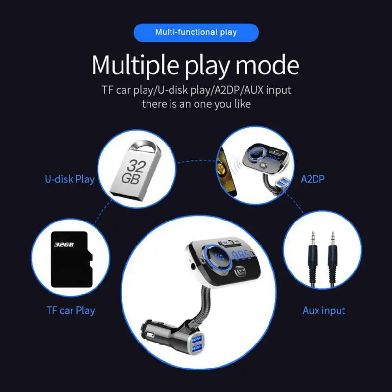 Balight 1 шт. Автомобильный Mp3 bluetooth-плеер двойной USB быстрая зарядка давление 12-24 В без потерь музыка навигация голосовая поддержка MP3