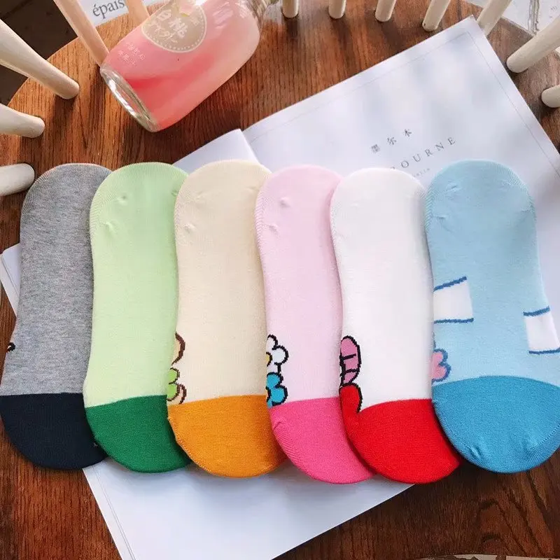 Носки hello kitty My Melody Cinnamoroll pompomprin женские Мультяшные милые носки до лодыжки, хлопковые носки для девочек, рождественский подарок