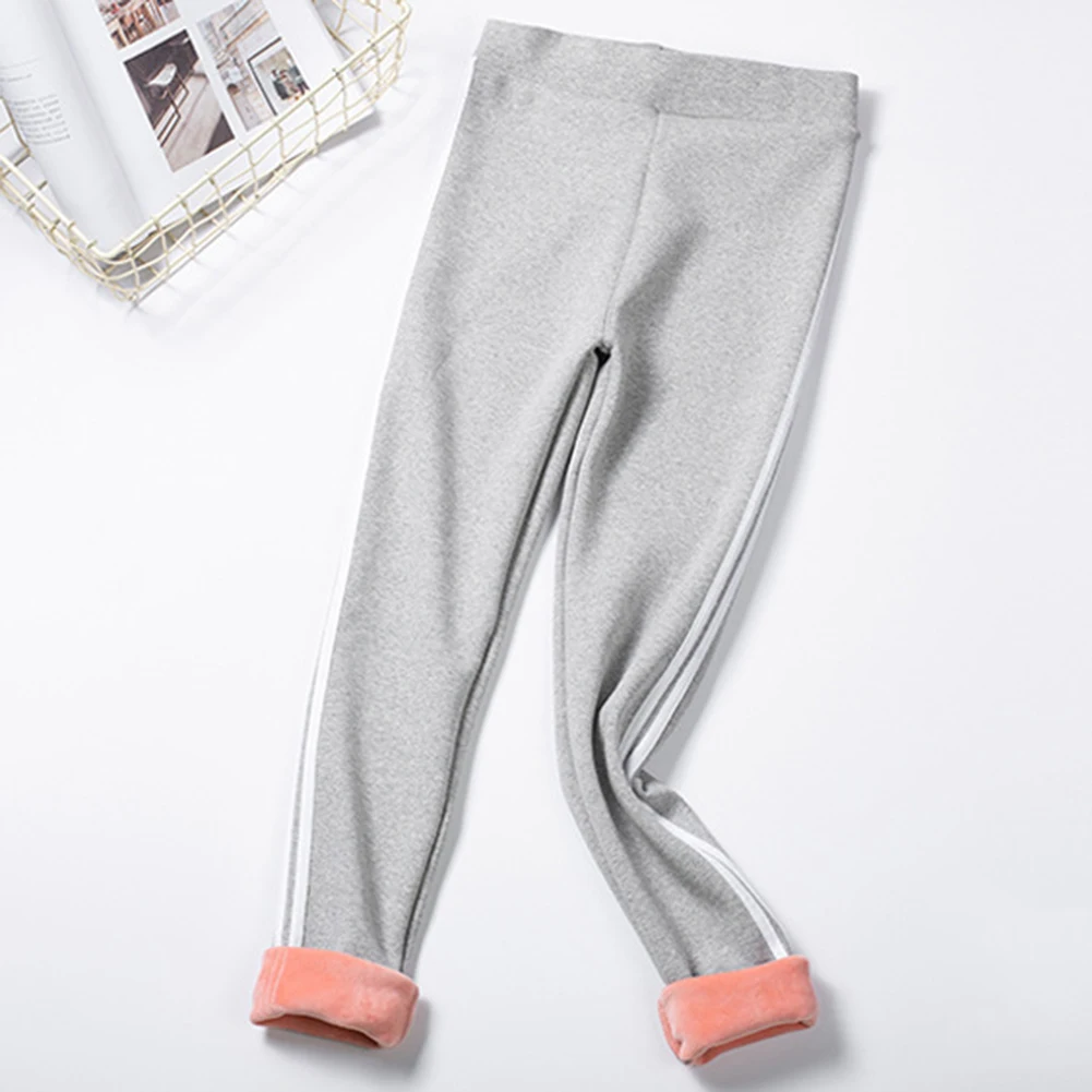 Light Grey Женские теплые леггинсы для фитнеса, полосатые зимние Бархатные леггинсы, женские повседневные штаны, зимние теплые штаны, зимние леггинсы - Цвет: Light Grey